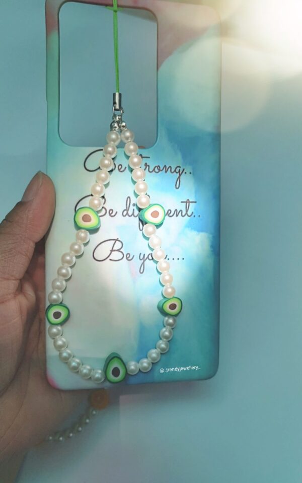 Pinterest Inspired Avocado Pearl Phone Charm - Image 2