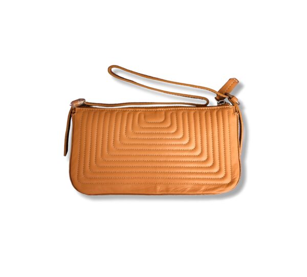 Zipper Sling HandBag - Tan - Image 7