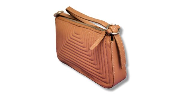 Zipper Sling HandBag - Tan - Image 4