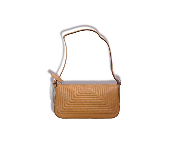 Zipper Sling HandBag - Tan - Image 3