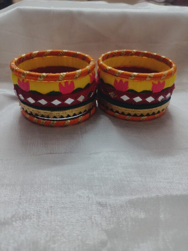 Multicolours bangles with thread work