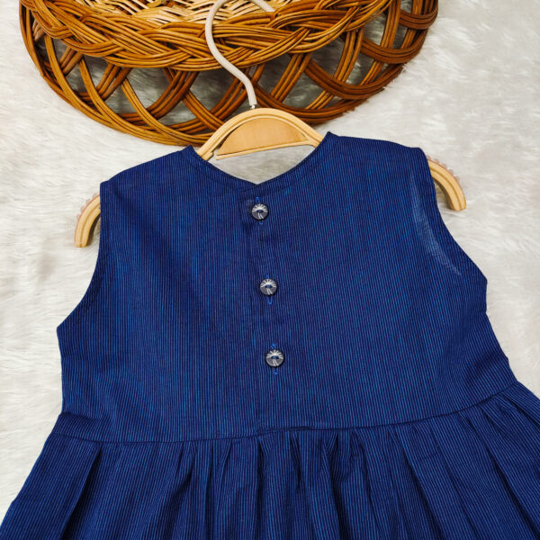 BLUE COTTON KHADI FROCK - Image 2