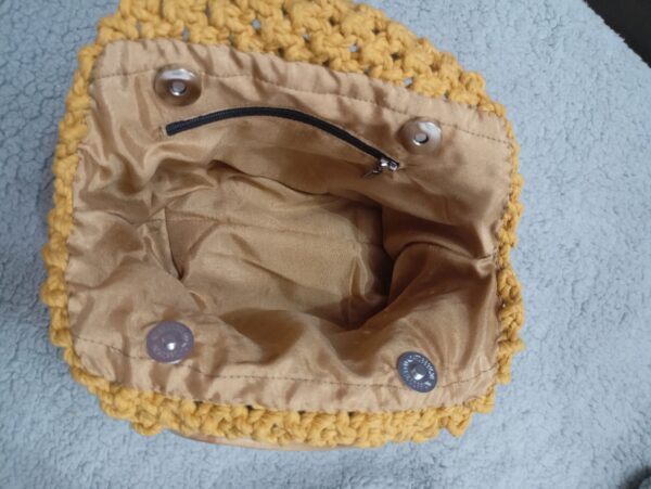 Handbag - wooden handle mustard - Image 7