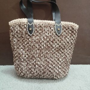 Tote Bag - Cream and Brown colour