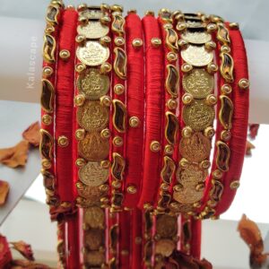 Lakshmi coin thread bangle set