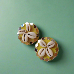 Rainvas Light Green kauri shells studs earrings