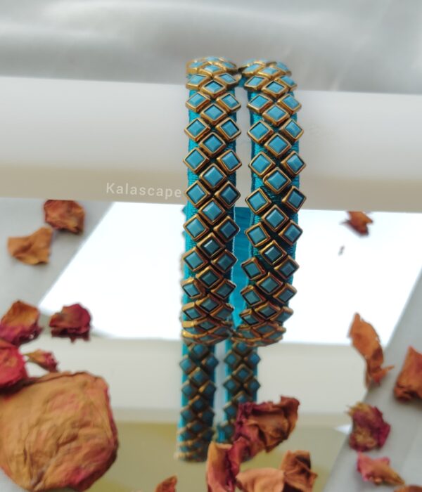 Blue Kundan bangles