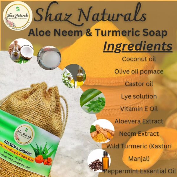 Aloevera Neem and Turmeric Soap - Image 2