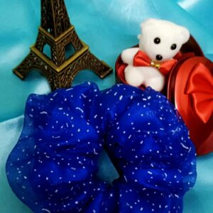 Blue Net Scrunchies