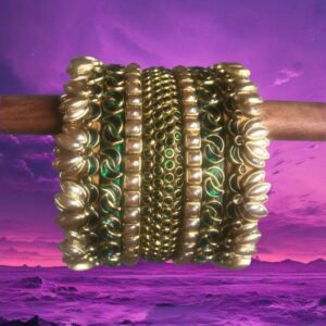 Green Kundan Bangles