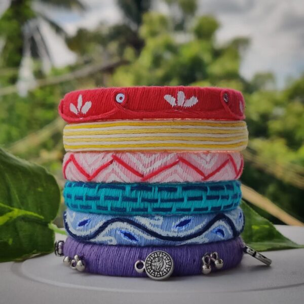 Thread Embroidery bangles for Women