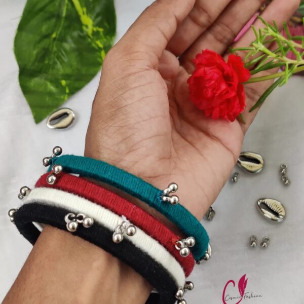 Ghungroo Cotton thread bangles for Women - Image 4