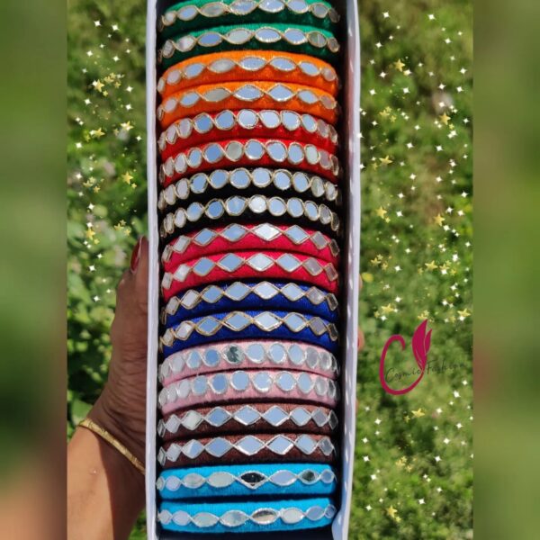 Mirror work cotton thread bangles - Image 2