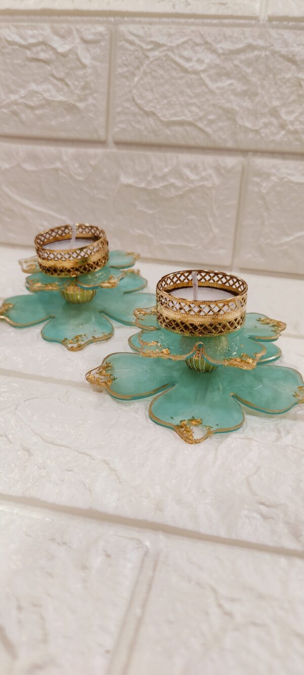 Beautiful Resin Flower Diya - Handcrafted Home Decor - Image 2