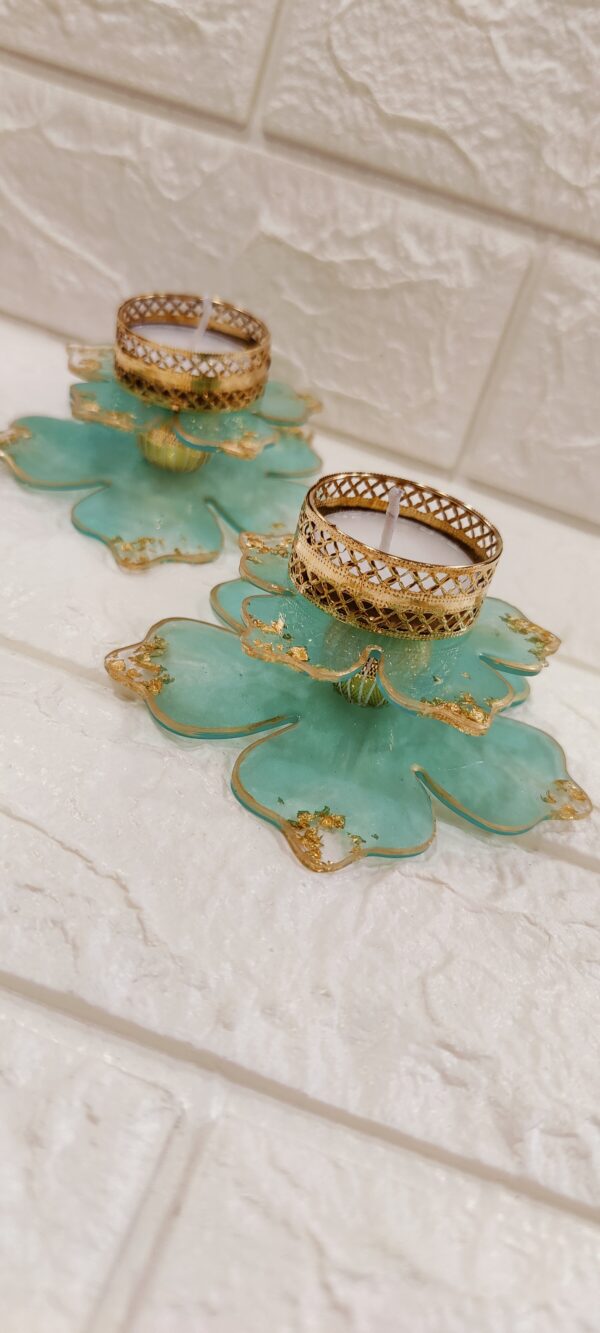 Beautiful Resin Flower Diya - Handcrafted Home Decor - Image 3