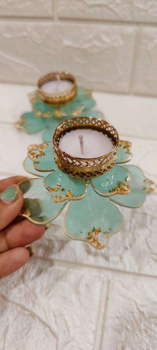 Beautiful Resin Flower Diya - Handcrafted Home Decor - Image 4
