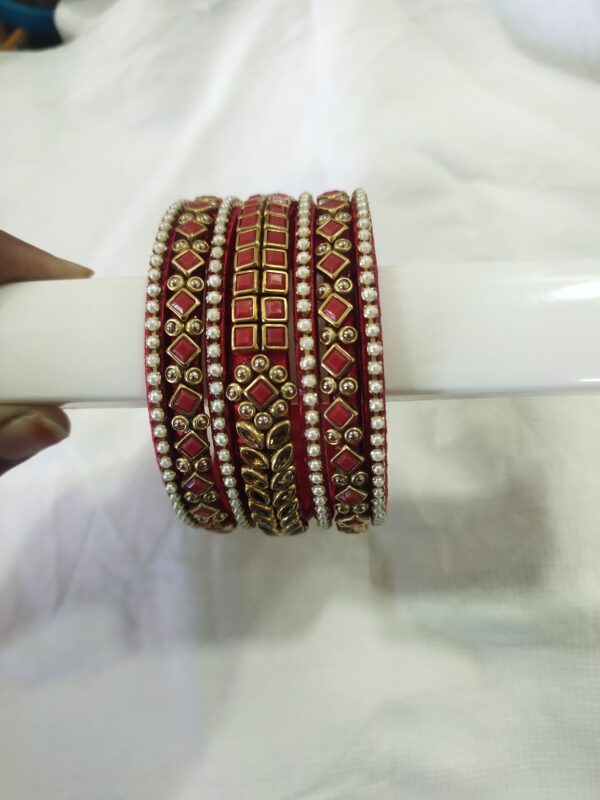 Beautiful red colour silk thread bangles