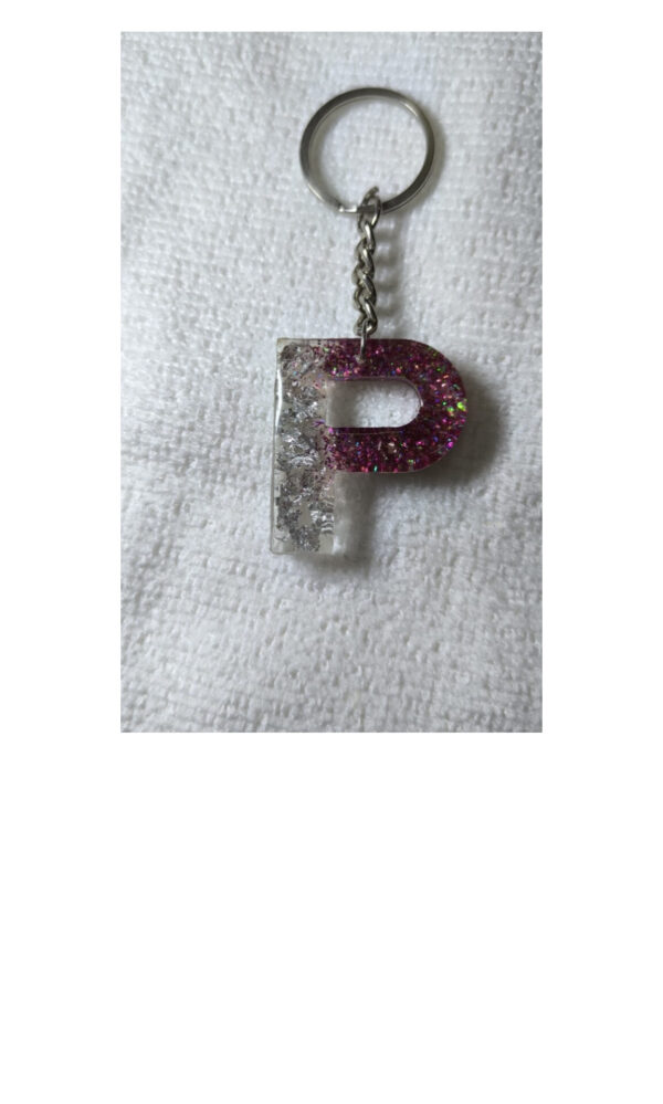 Resin keychain - Alphabet P