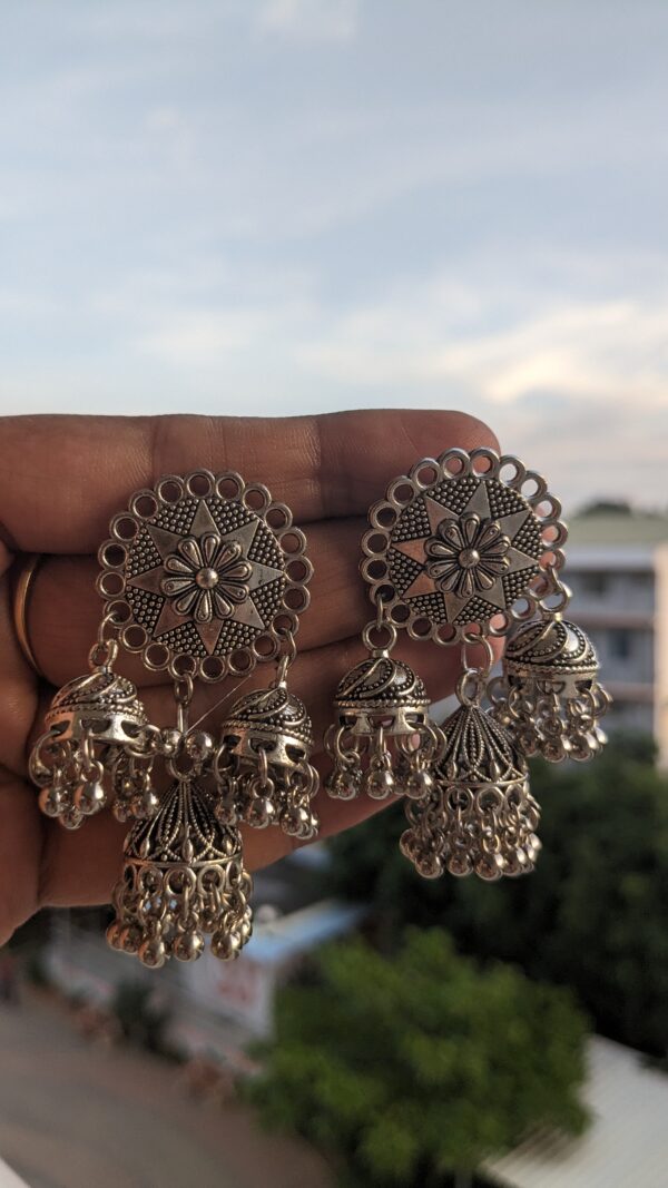 Maa oxidised jhumka necklace set - Image 2