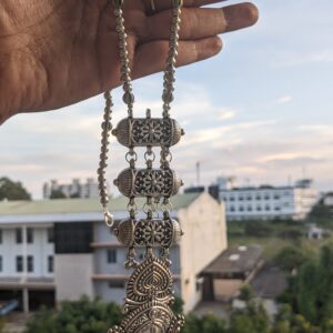 Maa oxidised jhumka necklace set