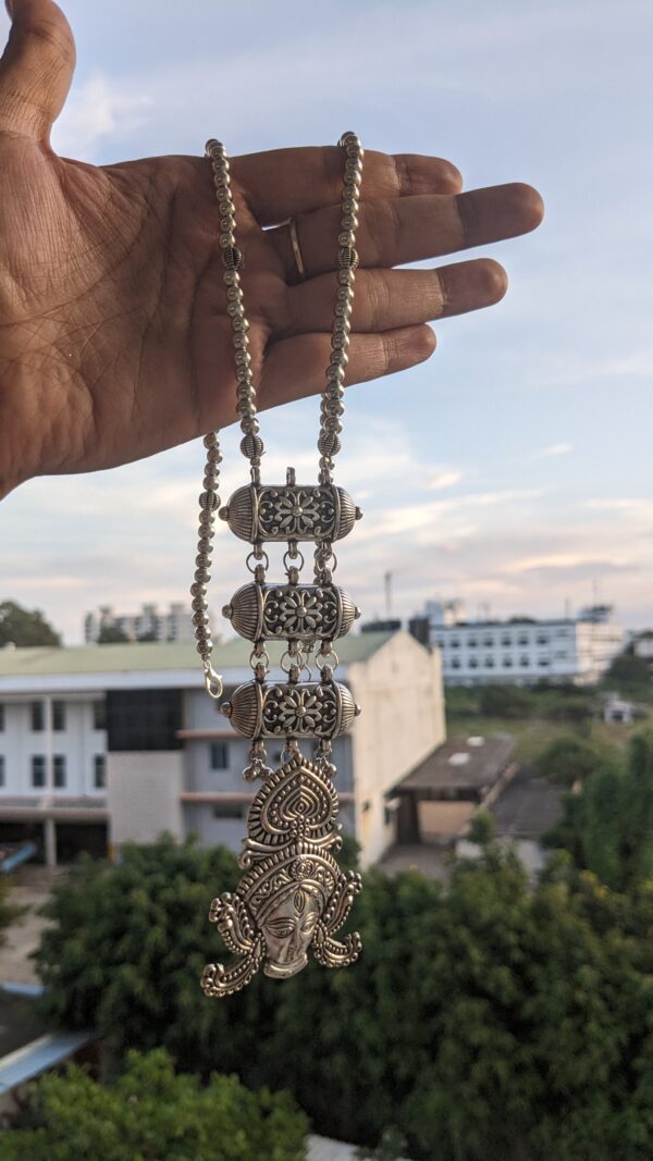 Maa oxidised jhumka necklace set