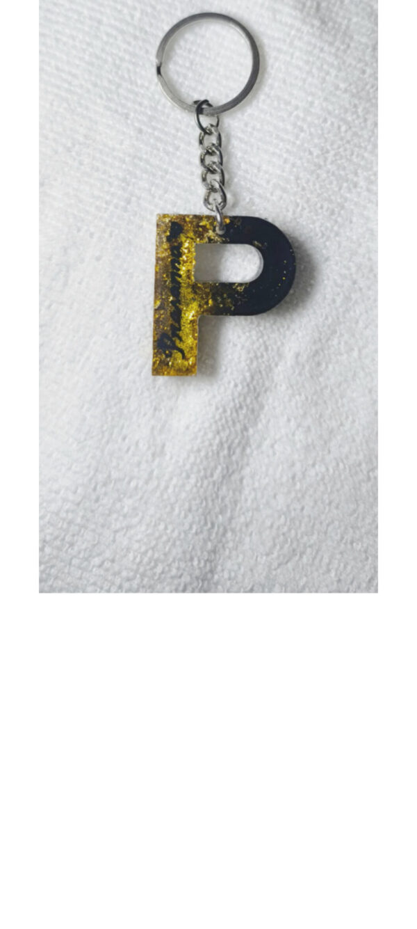 Resin keychain - Alphabet P