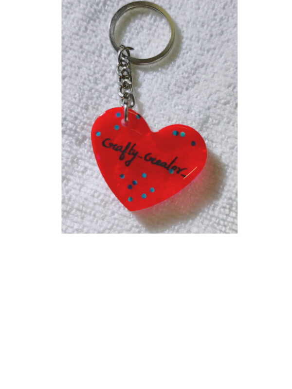 Heart Name Resin keychain