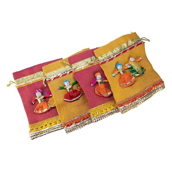 KhushnumaGic Handmade Jute Potli Bag