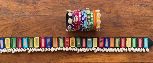 Mirror bangle with waist belt combo