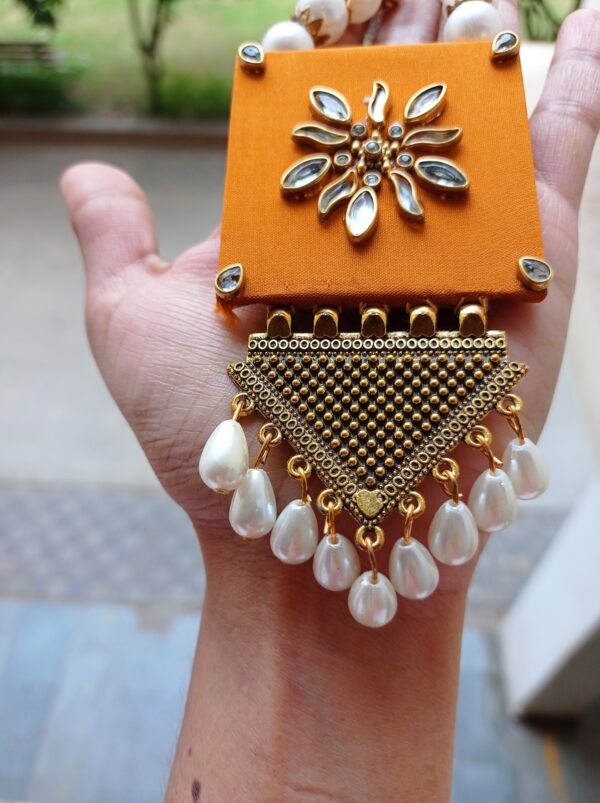 yellow fabric necklace