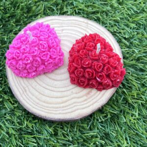 Rose heart candle with lavender fragrance