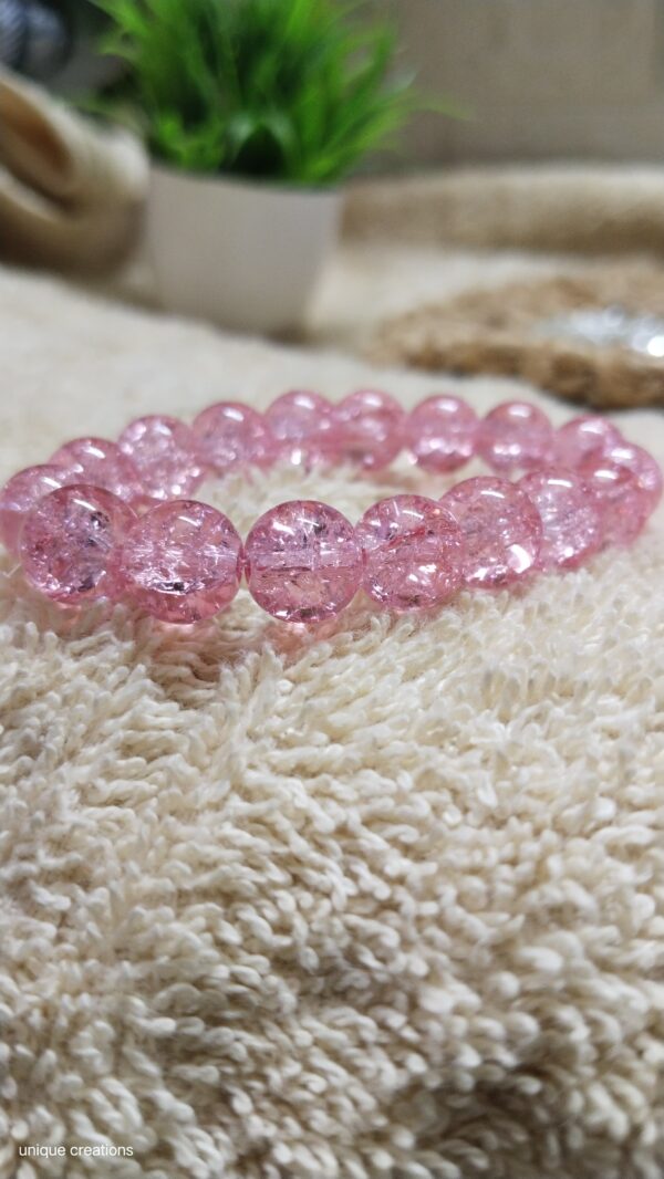 pink beaded bracelet