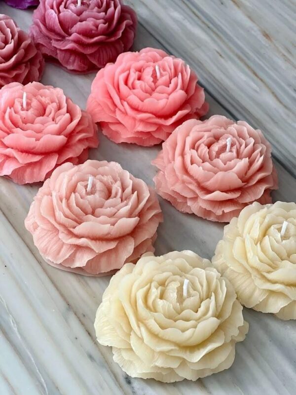 set of flower candles