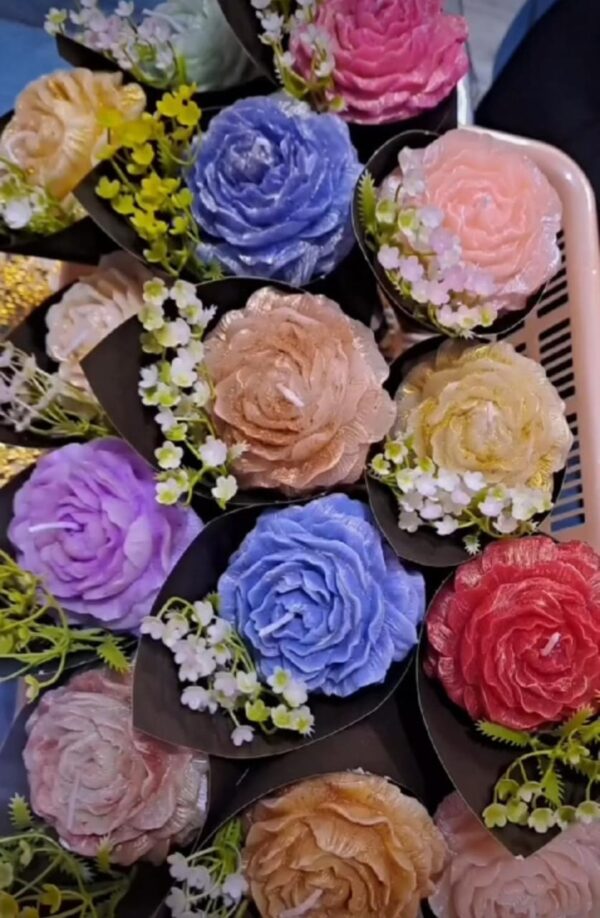 flower bouquet candles