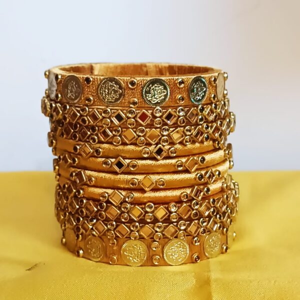 Gold Silk Thread Bangles