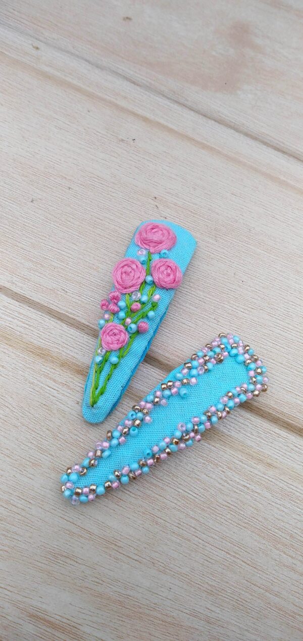 sky bloom embroidered hair pins - Image 5