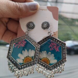 Resin floral jhumka