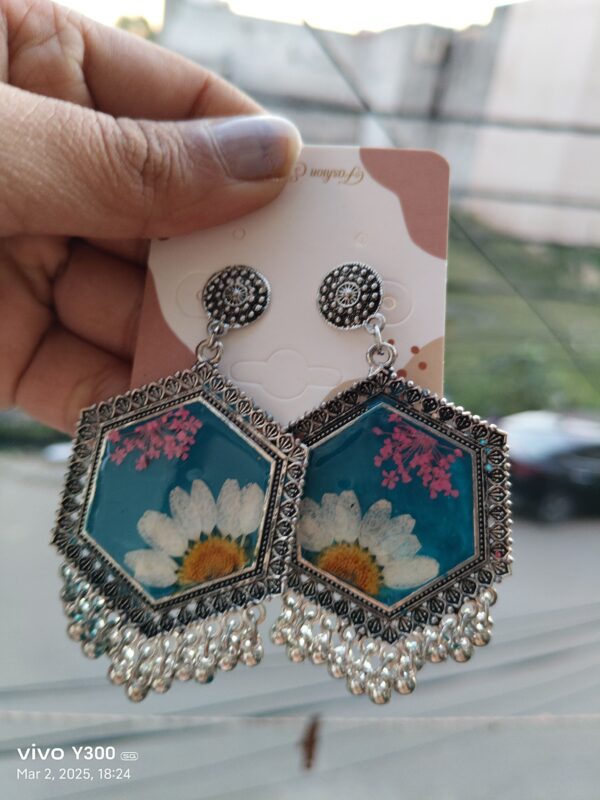 Resin floral jhumka