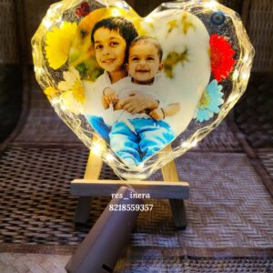 Resin 3D heart light photo frame