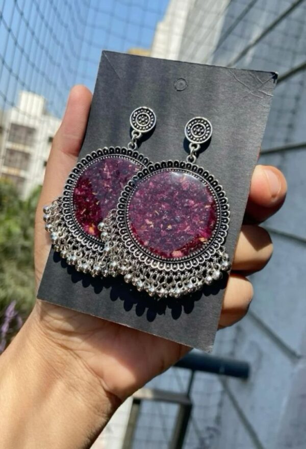 Resin floral jhumka - Image 2