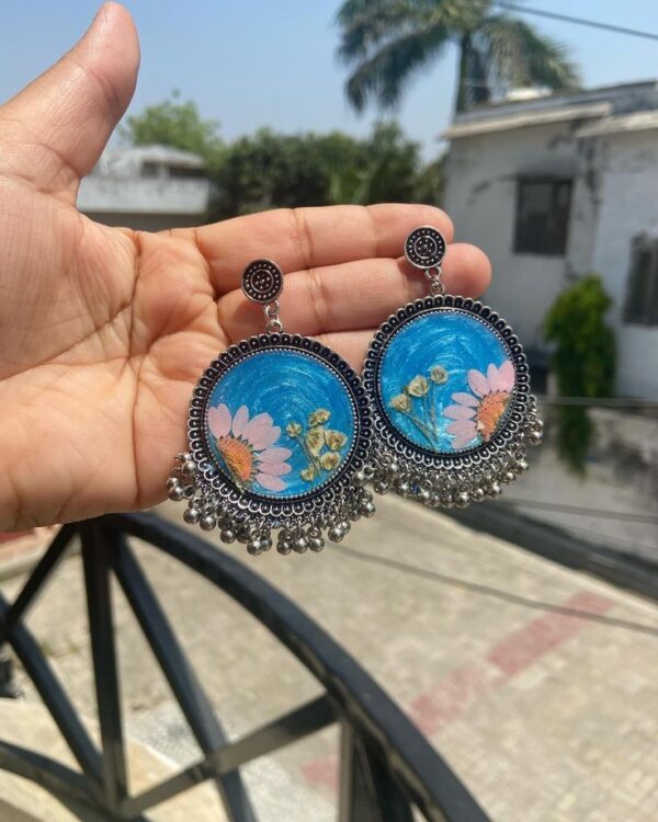 Resin floral jhumka - Image 3