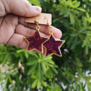 Rose preserved earings