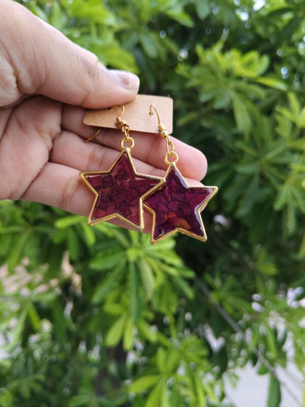 Rose preserved earings