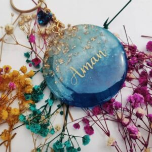 Resin name keychain