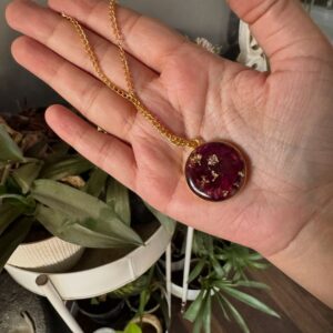 resin rose pendant