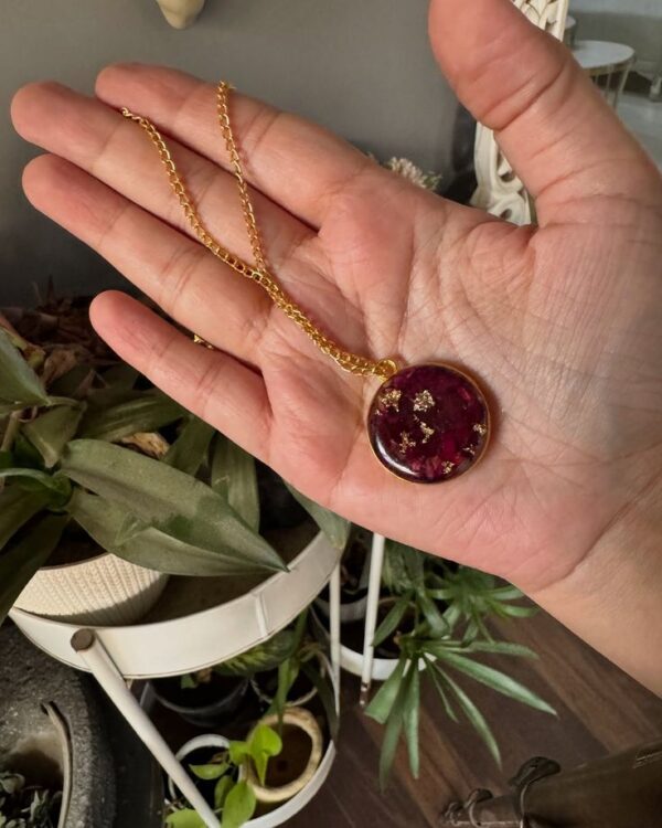 resin rose pendant
