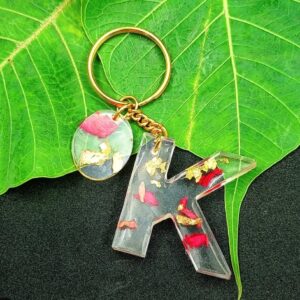K alphabet resin keychain