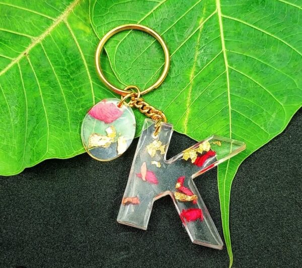 K alphabet resin keychain