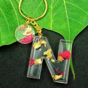 N alphabet resin keychain