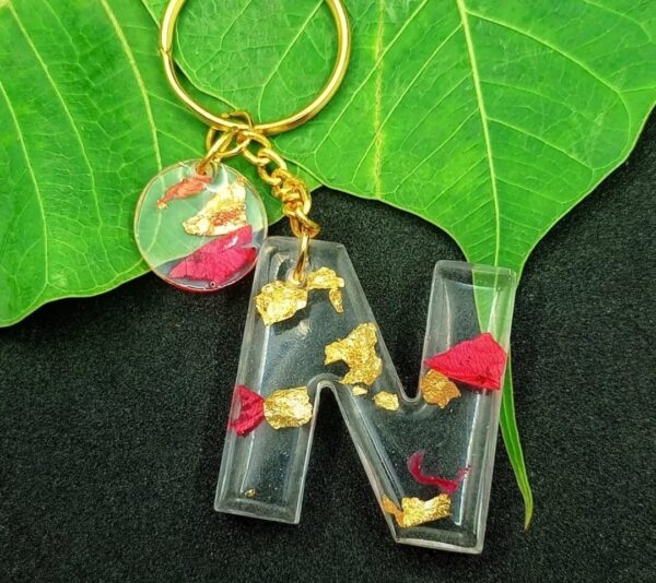 N alphabet resin keychain
